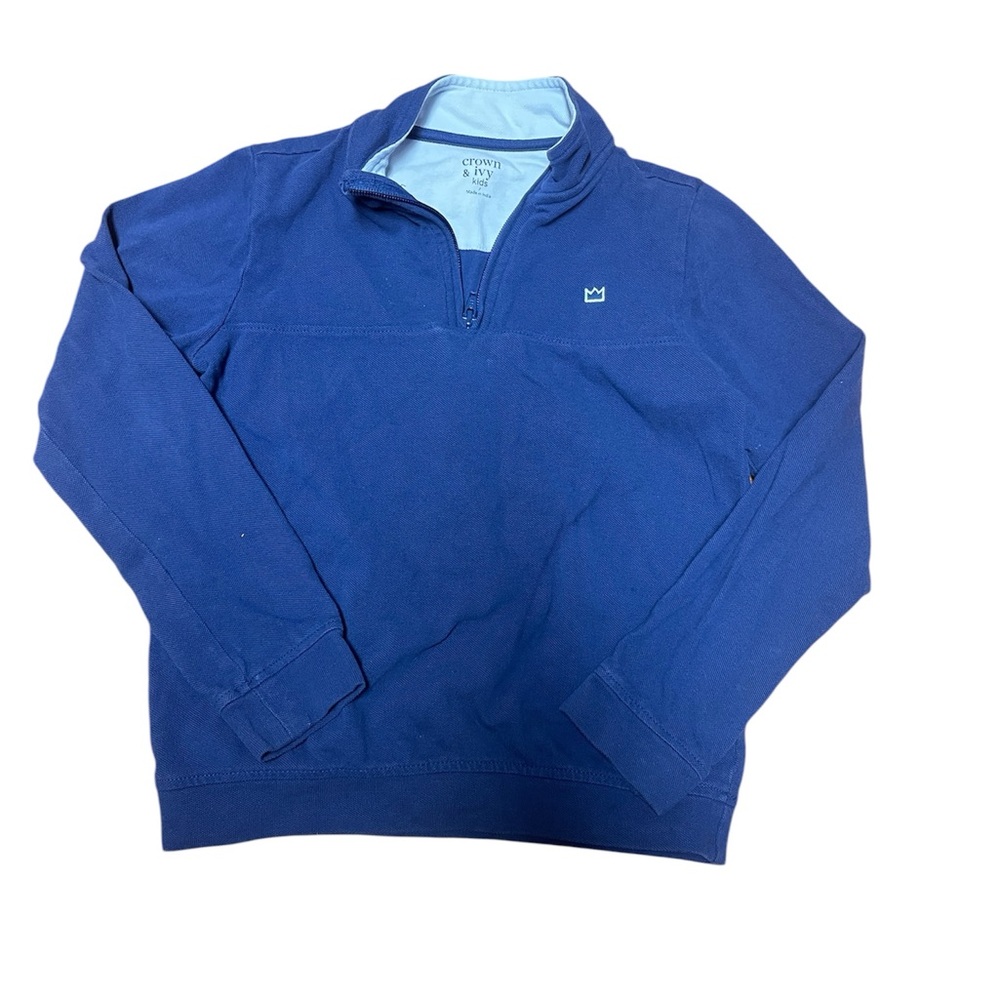 Boys Crown & Ivy Blue Quarter-Zip Pullover size 7